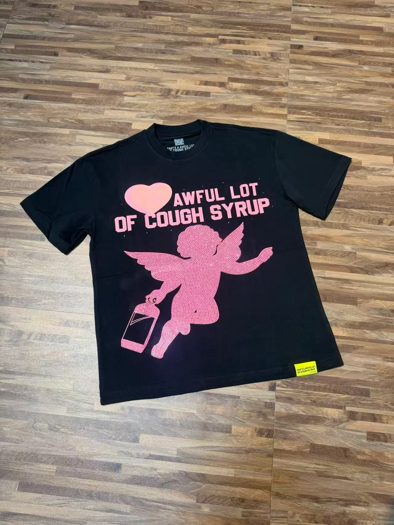 2241# Black/ （ ） THAT'S A AWFUL LOT OF COUGH SYRUP In Stock T （fabric):32 Sizes（size）：S-M L X L （colour）： Black） 👉
